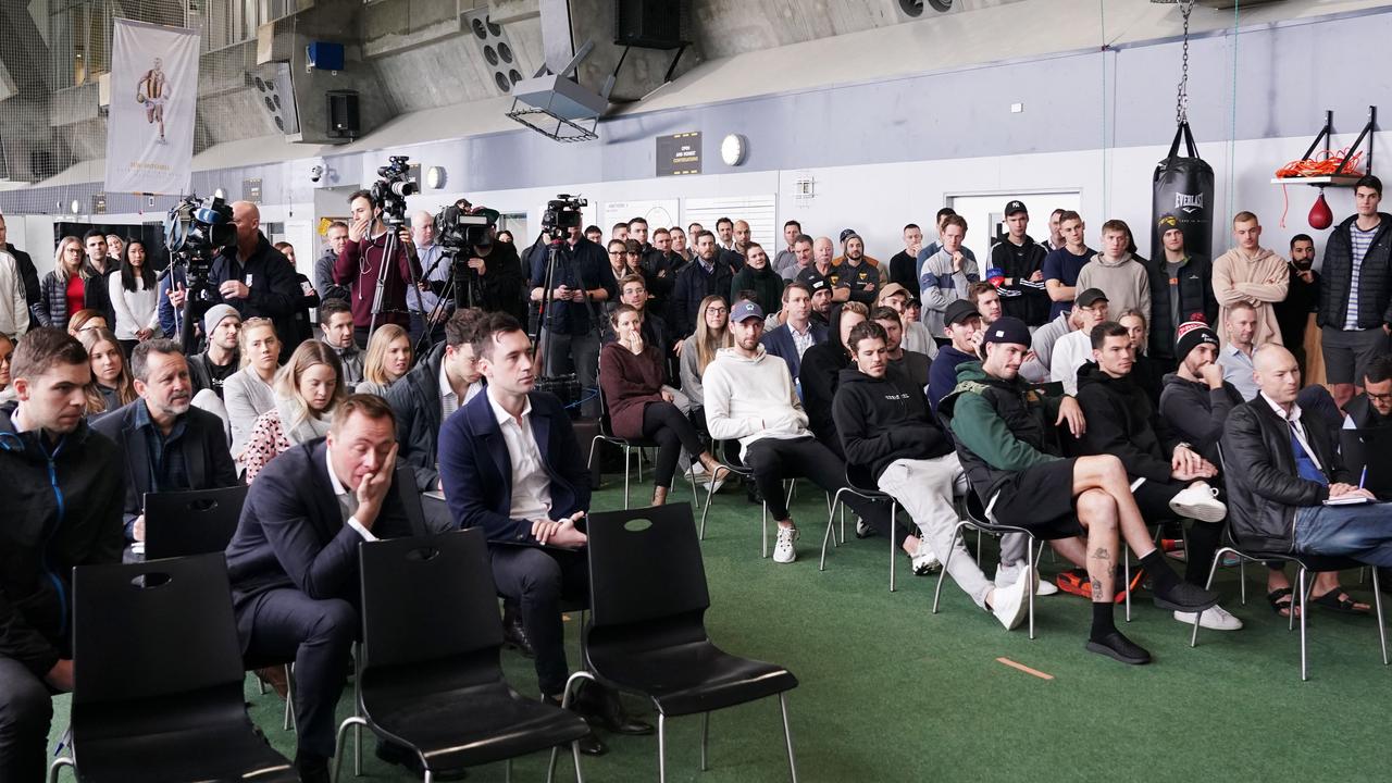 It was a full house as Roughead addressed the media. Pic: AAP