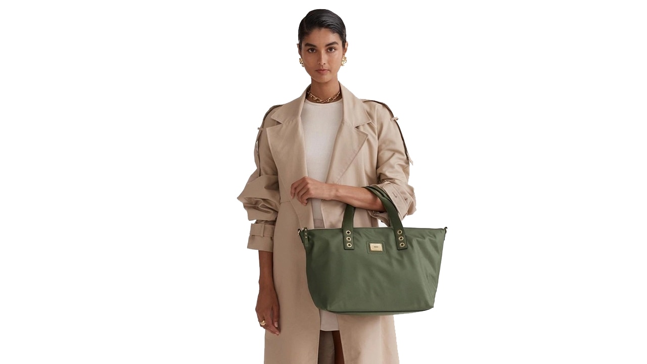 Mimco Elements Tote Bag in Winter Moss. Picture: Myer
