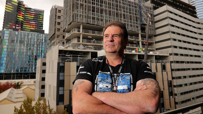 Victorian construction union leader John Setka in Melbourne yesterday after having blackmail charges dropped. Picture: Stuart McEvoy