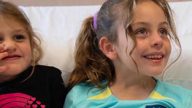 Zara, 6, received an infusion of her own umbilical cord blood to treat cerebral palsy in an Australian-first at Monash Children's Hospital. Picture: Supplied