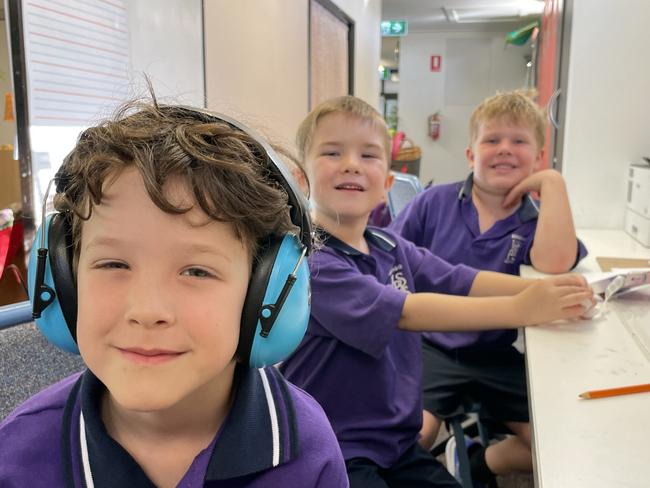 Preppies Ollie McKinnon, Noah Brown and Thomas Holl at Bendigo Violet Street Primary School. Picture: Gianni Francis.