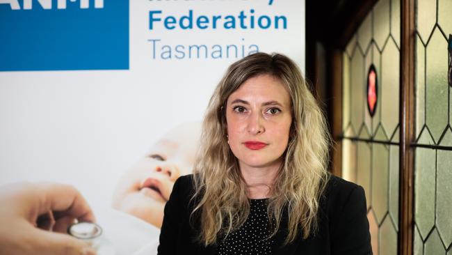 Emily Shepherd, ANMF branch secretary, reacting to the announcement of Nurses react to mandatory Covid-19 vaccination for Nurses and Midwives in Tasmania. Picture: Mireille Merlet