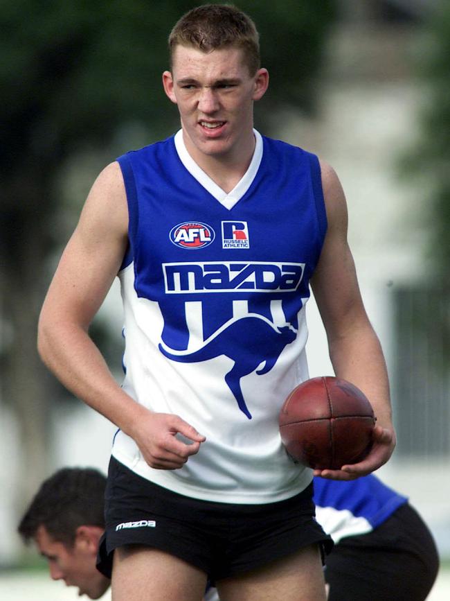 A skinny Drew Petrie in 2001. Picture: Graham Crouch