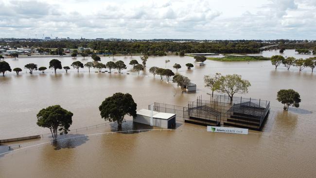 South Barwon’s nets and main ground were under water. Picture David Smith.