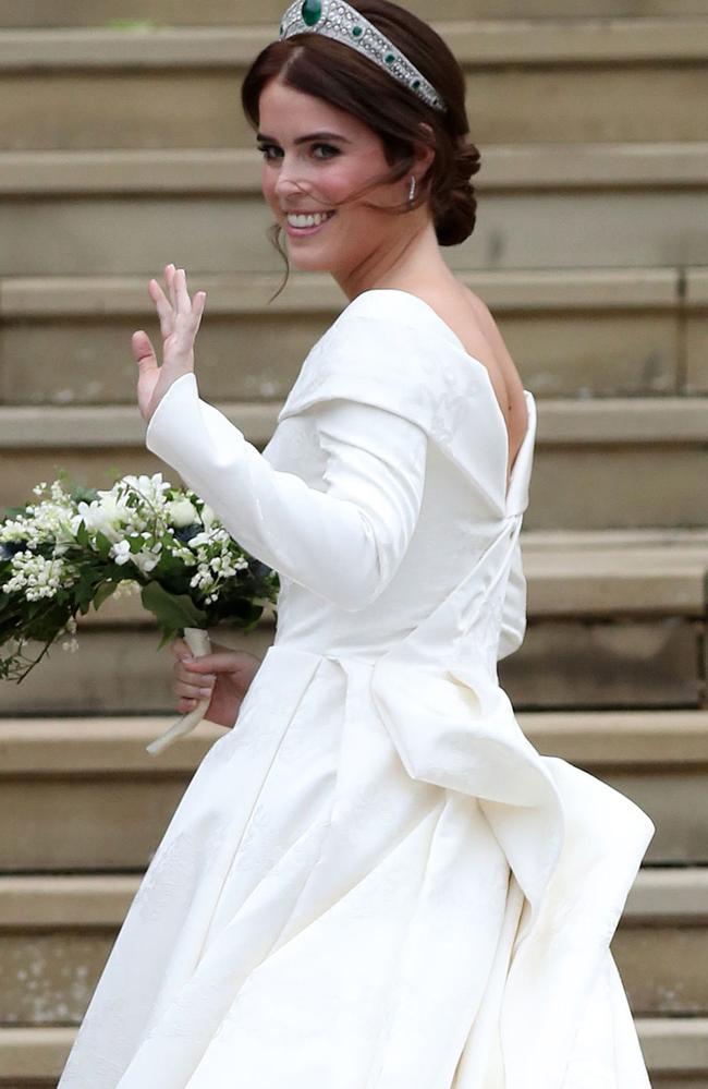 The bride wore Peter Pilotto. Picture: AFP