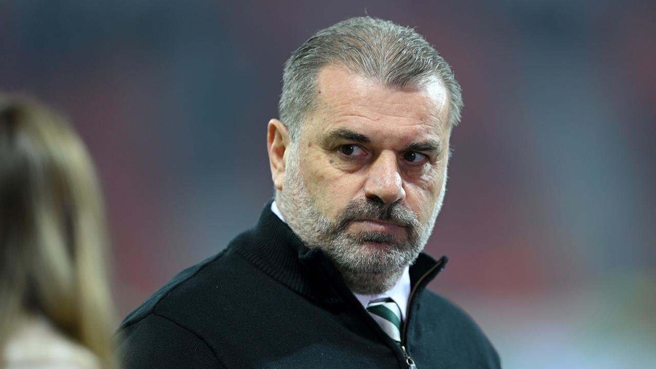 LEVERKUSEN, GERMANY – NOVEMBER 25: Ange Postecoglou, Head Coach of Celtic looks on prior to the UEFA Europa League group G match between Bayer Leverkusen and Celtic FC at BayArena on November 25, 2021 in Leverkusen, Germany. (Photo by Lukas Schulze/Getty Images)