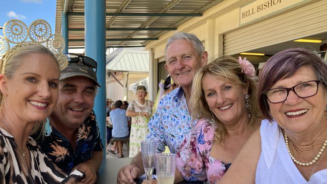 Gympie Race Day, March 4 2023 – Kirsty Grattidge, Troy Grattidge, Ron Betts, Lou Angold, and Noela Nolan.