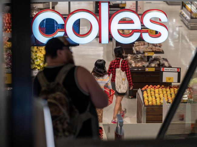 ADELAIDE, AUSTRALIA - NewsWire Photos January 25, 2023: The Australian Bureau of Statistics will release the December inflation data at 11:30am. Generic photos of Coles in Rundle Mall. Picture: NCA NewsWire / Naomi Jellicoe