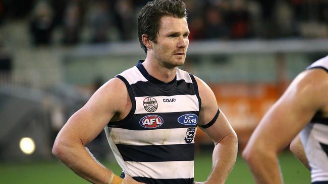 Patrick Dangerfield did not lay a tackle in the first half. Picture: Wayne Ludbey