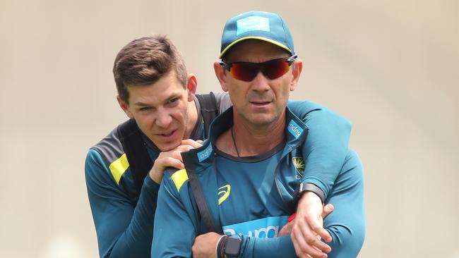 Justin Langer has the backing of captain Tim Paine. Picture: Phil Hillyard