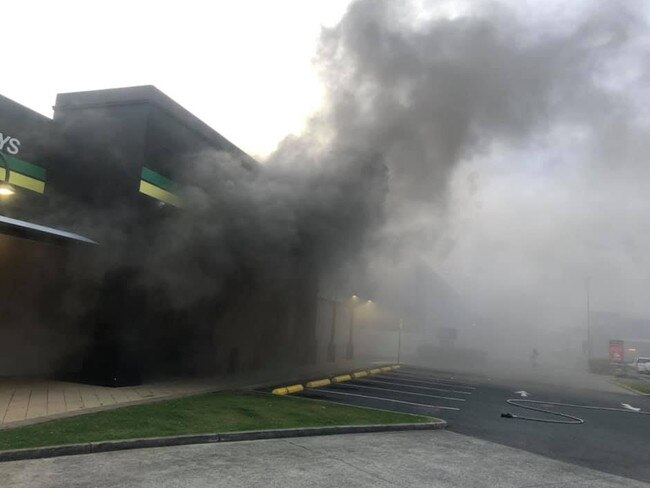 Firefighters were called to a blaze at the AutoBarn store on Greenway Drive in Tweed Heads South on Saturday, October 24, 2020. Picture: contributed