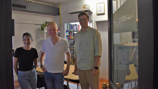 Stefan Viljoen, Shreya Khanna and Colin Strydom in their office space in the upper end of East Street.