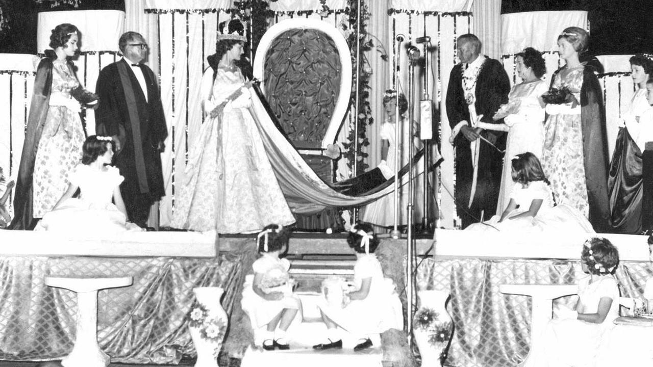 Crowning the Jacaranda Queen during annual Jacaranda Festival in Grafton on north coast of NSW in 1962.