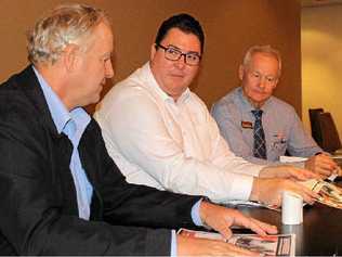 ELECTION ISSUE: Blacks Real Estate director Greg Lewis (left), Dawson MP George Christensen and PRD Nationwide Mackay principal Greg Chappell discuss negative gearing. Picture: Luke Mortimer