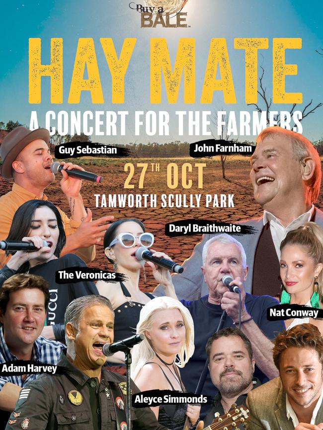 A concert is being held to help Aussie farmers.