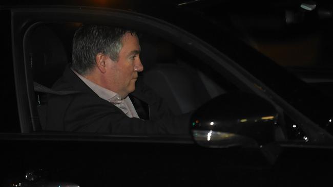 Eddie McGuire arrives for work this morning at the Triple M studio in South Melbourne. Picture: Nicole Garmston