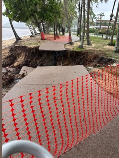 Erosion at Clifton Beach after heavy overnight rain. Picture: Supplied