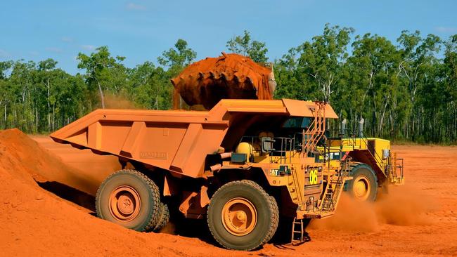 A Rio Tinto truck pictured at its Weipa bauxite mine.