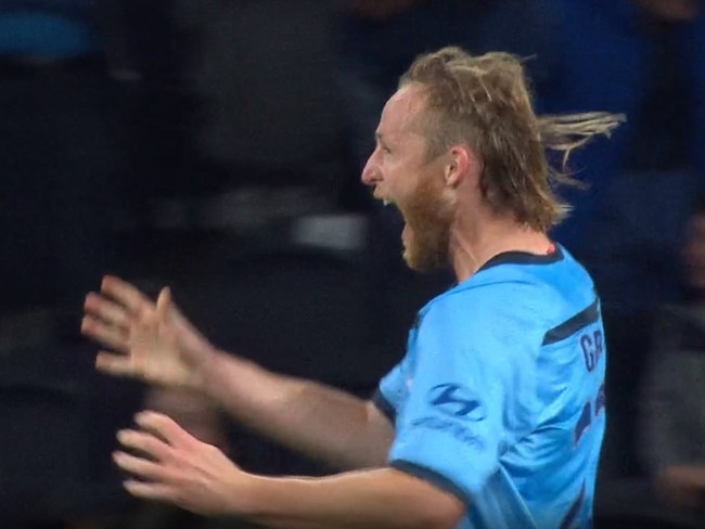 Rhyan Grant celebrates the first goal of the Grand Final.