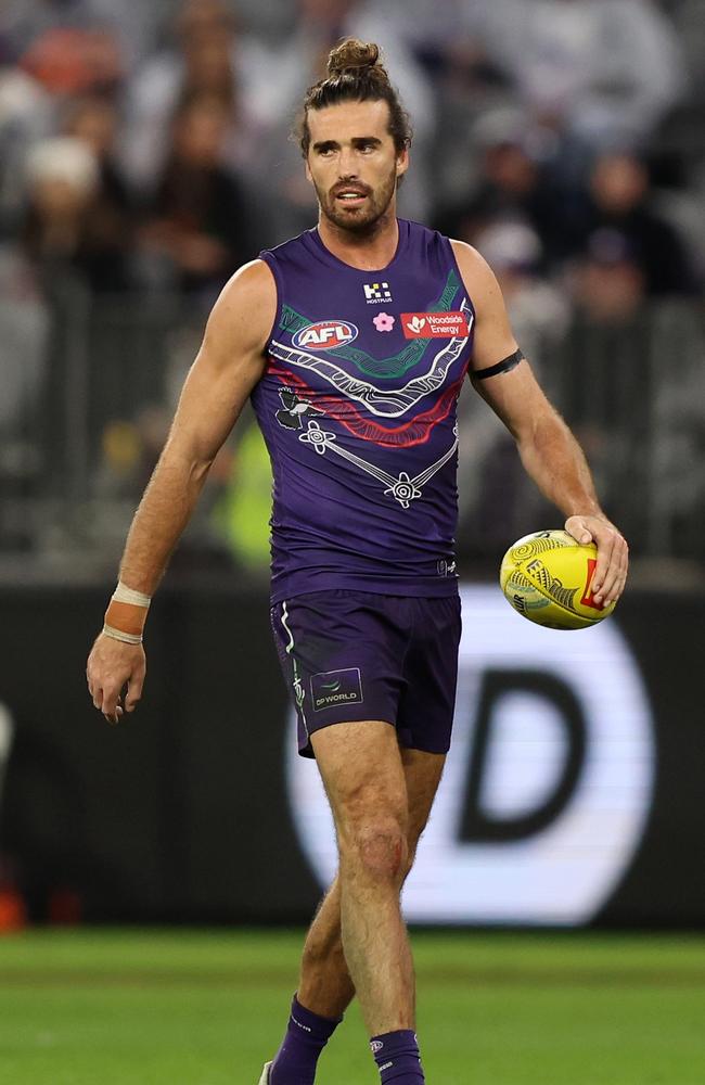 Freo skipper Alex Pearce. Picture: Janelle St Pierre/AFL Photos via Getty Images