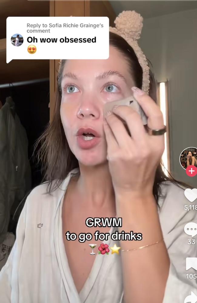 Melbourne influencer, designer Jacquie Alexander was also the subject of online praise from Sofia Richie Grainge. Picture: TikTok