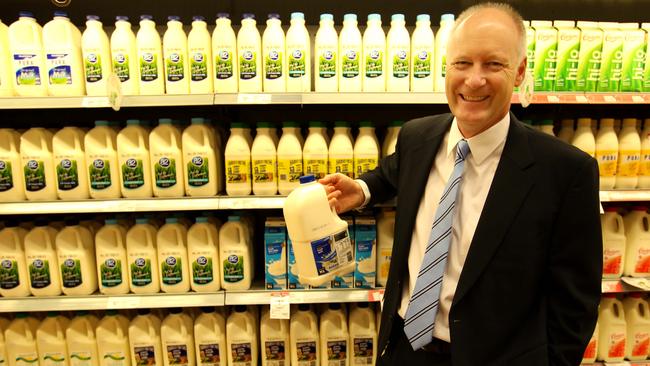 Former Wesfarmers CEO Richard Goyder at a Coles supermarket in Perth.