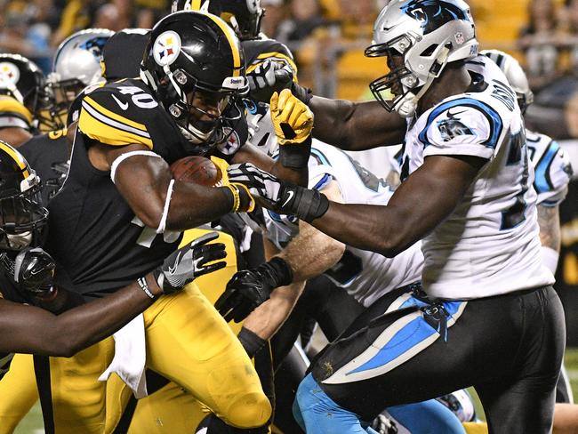 Efe Obada gets a stop during the 2018 pre-season.