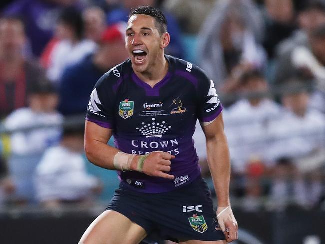 Melbourne's Billy Slater is excited. Picture: Phil Hillyard