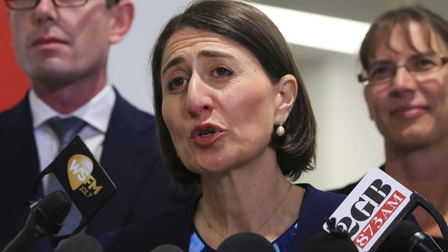 New South Wales Premier Gladys Berejiklian visits Bankstown Central mall. Picture: Dylan Robinson