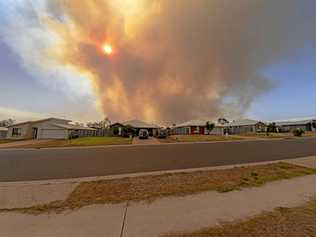 INFERNO: Large smoke cloud over Gracemere during evacuation. Picture: RUSSELL PROTHERO