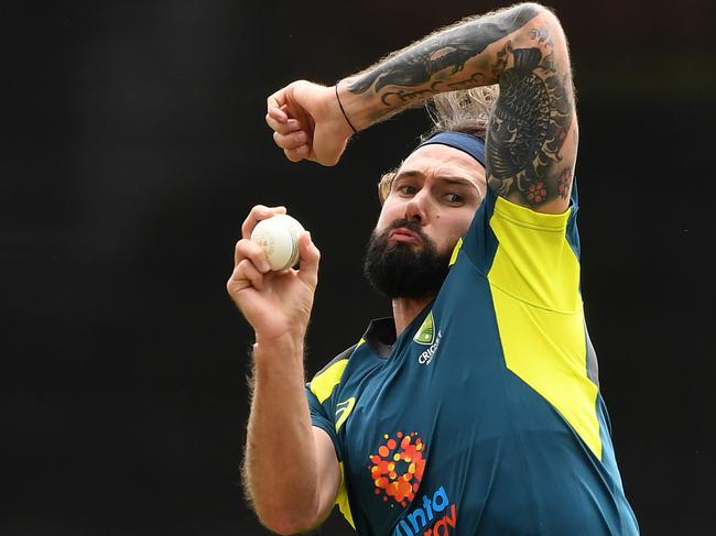 Australian Mens ODI player Kane Richardson during a training session at the SCG in Sydney, Wednesday, March 11, 2020. (AAP Image/Joel Carrett) NO ARCHIVING