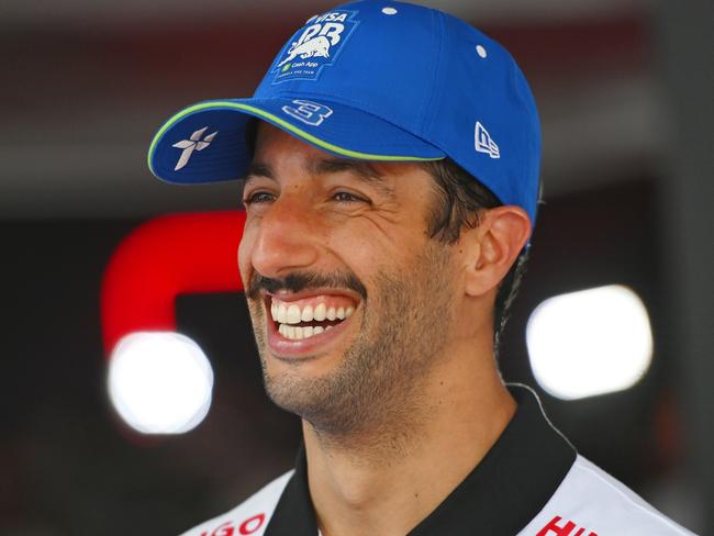SPIELBERG, AUSTRIA - JUNE 30: 9th placed Daniel Ricciardo of Australia and Visa Cash App RB talks to the media in the Paddock after the F1 Grand Prix of Austria at Red Bull Ring on June 30, 2024 in Spielberg, Austria. (Photo by Rudy Carezzevoli/Getty Images)