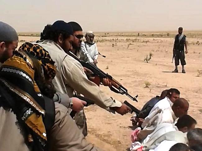 Sharrouf reportedly participated in execution of Iraqi men. This image was posted to Twitter by Mohamed Elomar.