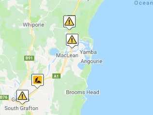 A four-vehicle collision on the Pacific Highway north of Harwood has added to already heavy holiday traffic. Picture: Live Traffic NSW