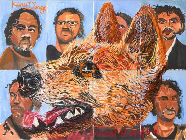 King Dingo by Vincent Namatjira is a self-portrait by the 2020 Archibald winner. Picture: Vincent Namatjira, Archibald 2025, Photo: Art Gallery of New South Wales, Jenni Carter