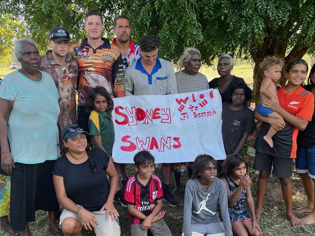 Franklin helped convert a few locals into Sydney Swans supporters. Picture: Supplied.