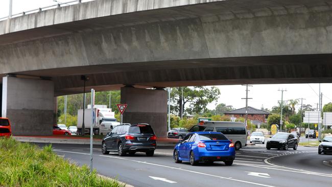 The Polding Street roundabout in Fairfield West. Picture: AAP IMAGE/ Angelo Velardo