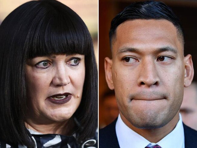 Raelene Castle and Israel Folau.