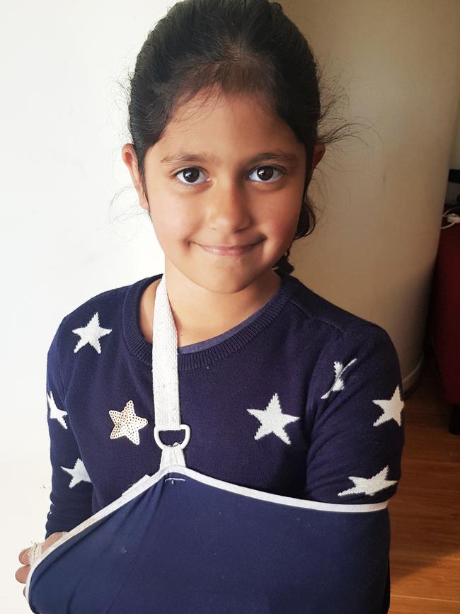 Esha, six, was treated by Mernda ambulance branch paramedics.