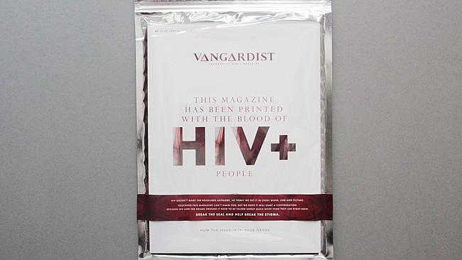 Magazine printed with HIV-positive blood