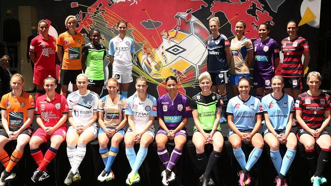 W-League players pose during the 2016/17 W-League Season Launch. (Photo by Brendon Thorne/Getty Images)