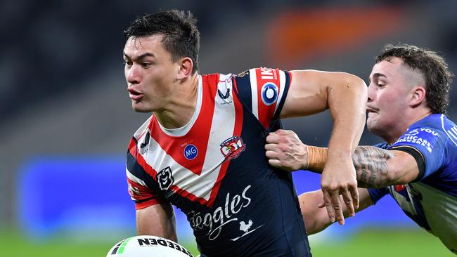 Joey Manu will play five-eighth for the Roosters against Penrith on Friday night.