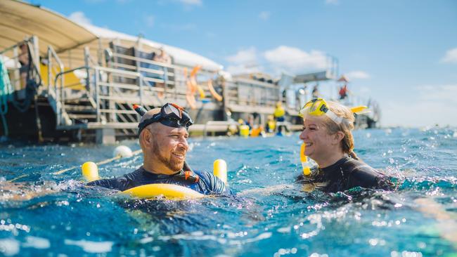 Great Barrier Reef Tour – pontoon and snorkelling. Photo: TEQ