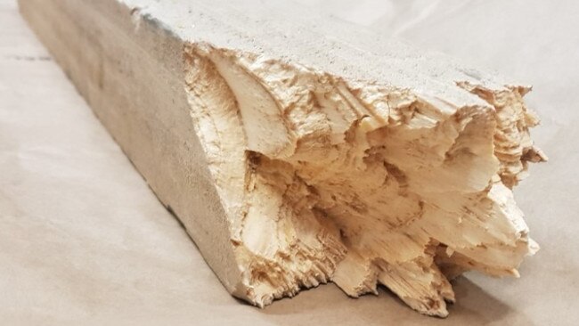 The plank of timber police confiscated from Raymond Kesio. Picture: Fairfield Police