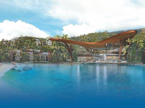 An Artist's impression of the redeveloped Lindeman Island resort. Picture: State Development