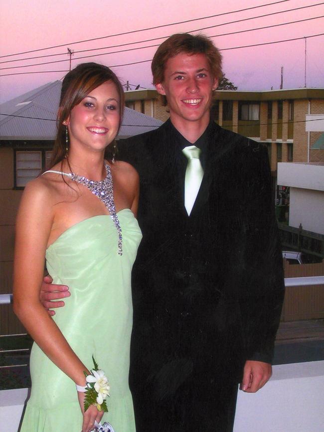 MAY 28, 2005: Hillcrest Christian College year 12 Formal, school captain Jordan Cocks with girlfriend Courtney Pearce. PIC SUPPLIED