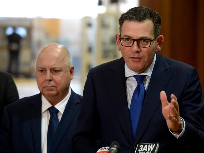 Daniel Andrews says ‘we had to go and borrow to get through the most difficult of times’. Picture: Andrew Henshaw