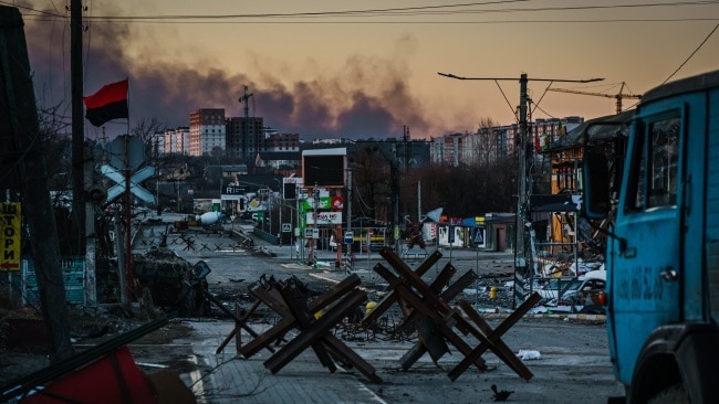 The destroyed city of Irpin, 10 kilometres northwest of Kyiv, where Mr Renaud was killed. Picture: Marcus Yam/Los Angeles Times/Getty