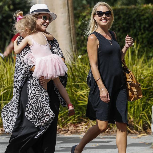 Trixie and Fifi Box out in Melbourne with Jaimi in February 2017. Picture: Media Mode