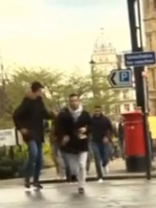 Panicked people ran for safety when gunshots were fired.